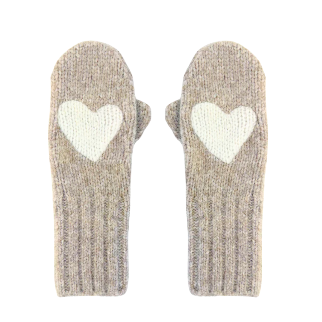 Patch Mittens in Camel