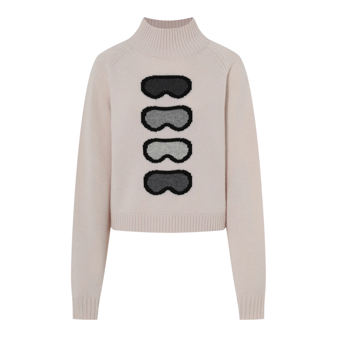 Ski Goggle Mockneck in Ivory Combo
