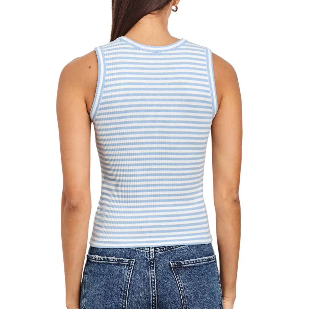 The Racer Tank in Chambray Blue