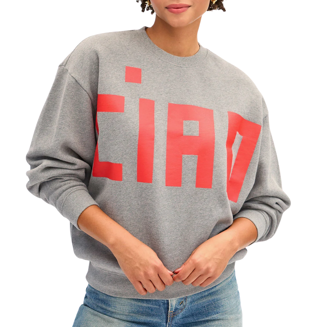 Oversized Sweatshirt in Grey Melange Grand Block Ciao