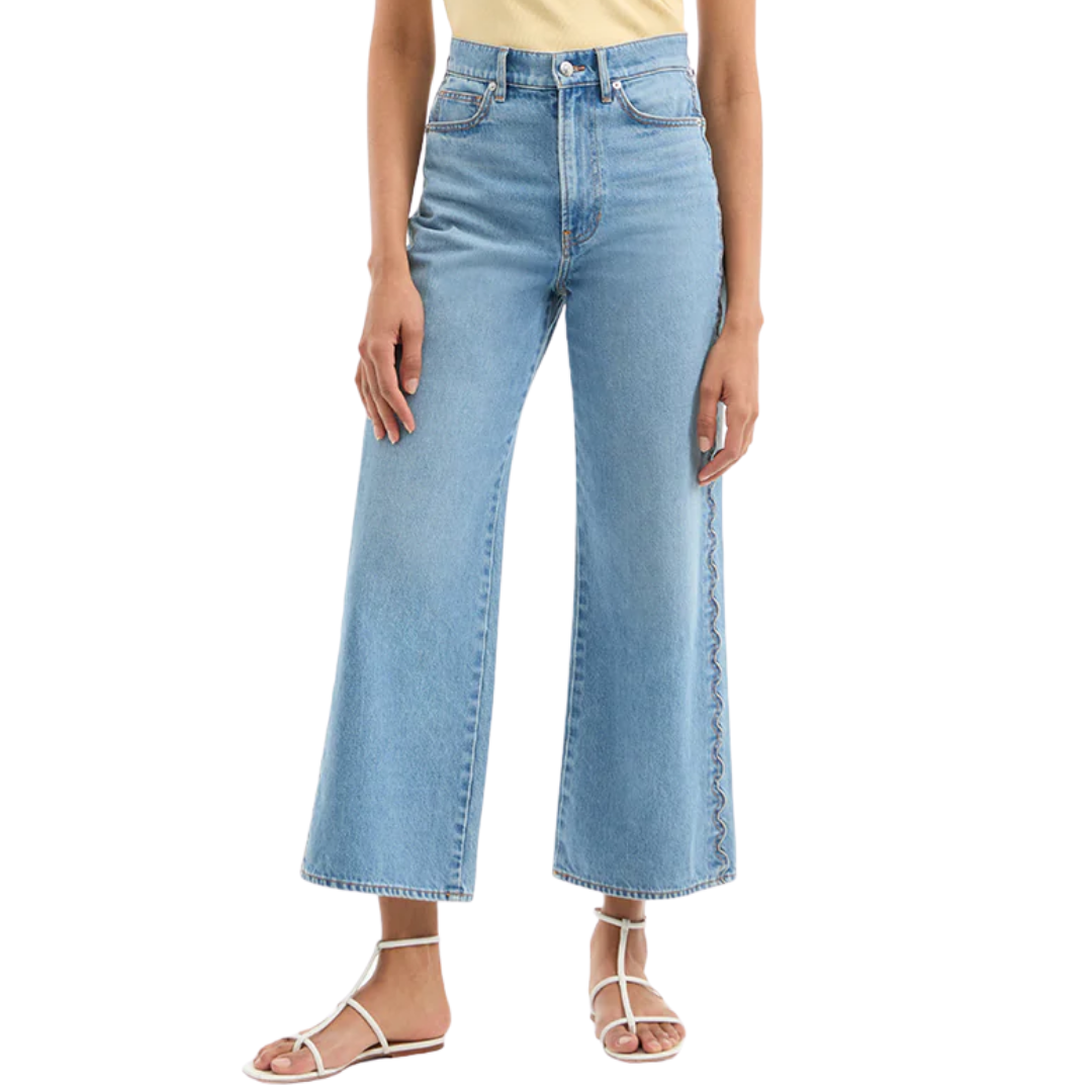 Taylor Scalloped Cropped Jean in Nova