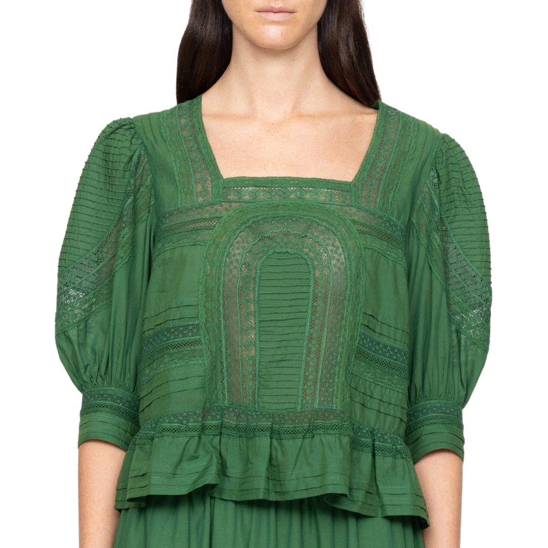 Franca Lace Top in Green