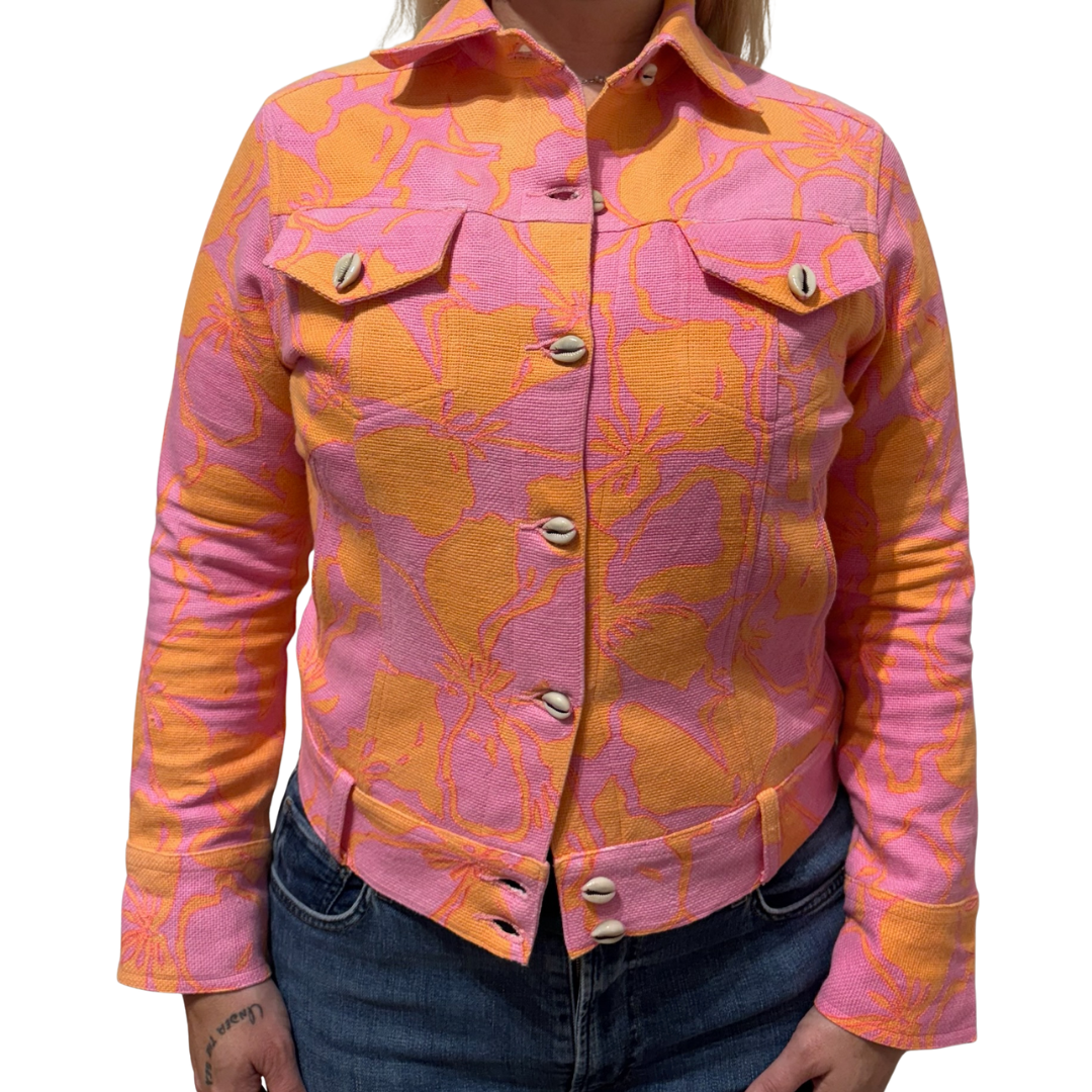 Hibiscus Surf Jacket in Orange/Pink