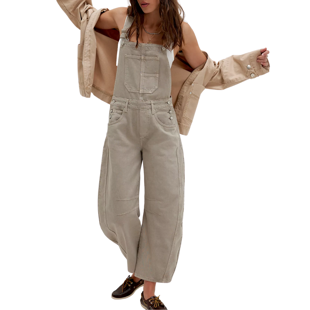 We The Free Good Luck Barrel Overalls in Cobblestone