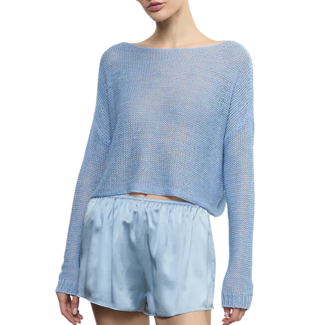 Linen Open Knit Bateau Sweater