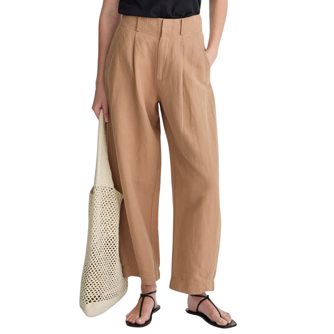Petite Bari Crop Trouser in Deep Khaki