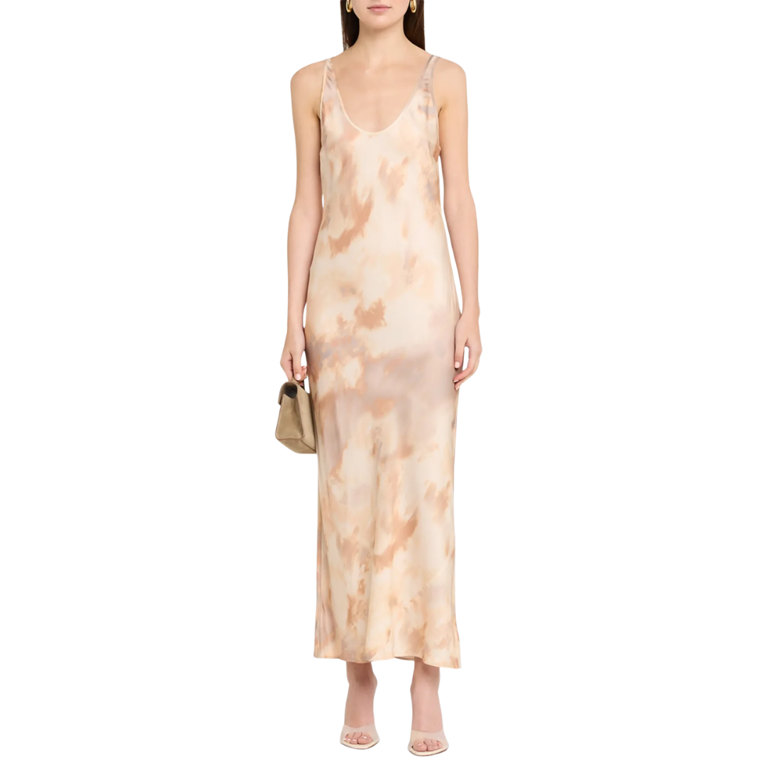 akiya satin maxi dress in Frappe Multi Tie-Dye Colour:CREAM FLORAL PRINT LONG SLEEVES SKIMS SSENSE Exclusive Blue This beloved bestseller returns