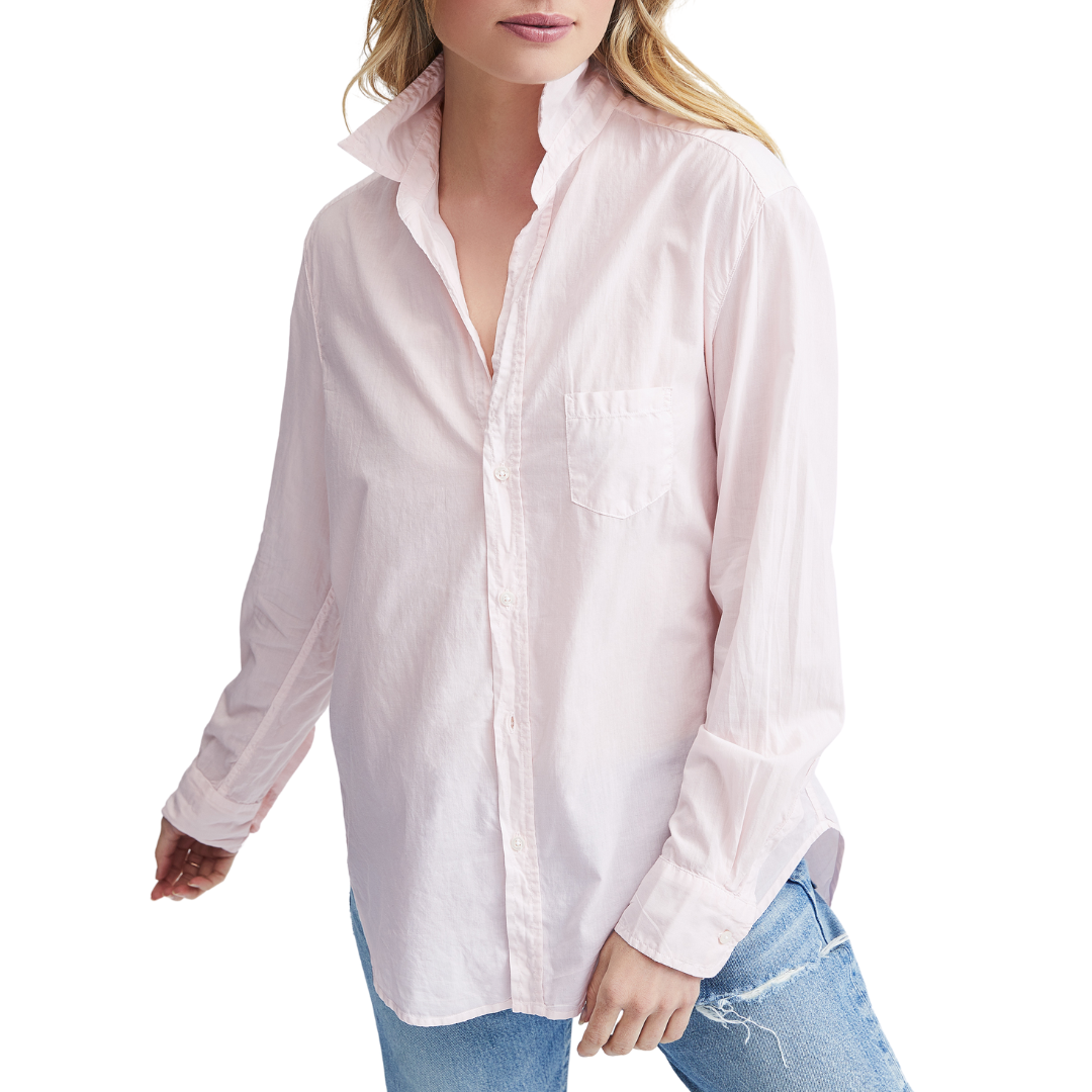 Elieen Relaxed Button-Up in Pale Pink