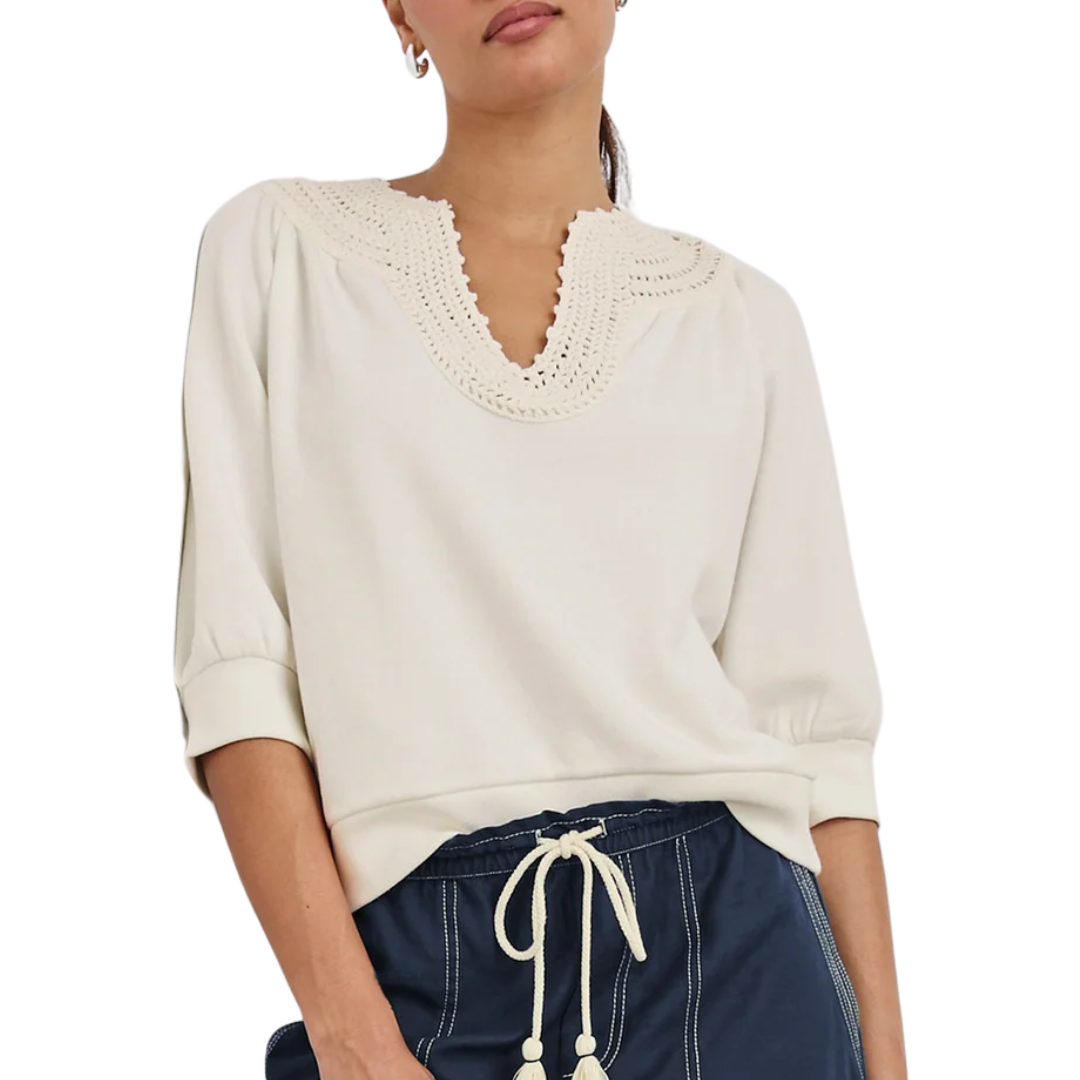 Mariposa Top in Ivory