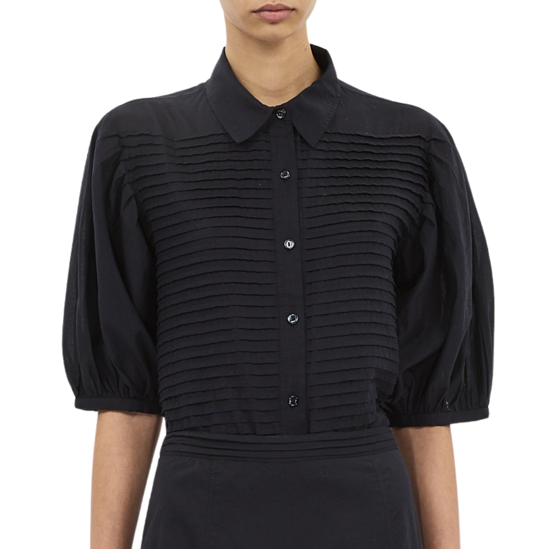 Cordelia Button Up Top in Noir