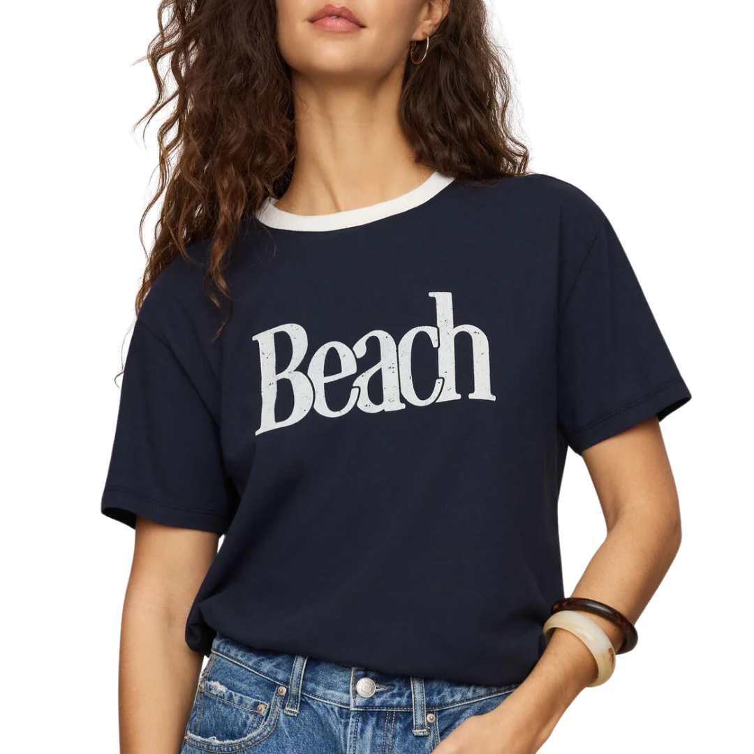 Beach Contrast Boyfriend Tee in Eclipse