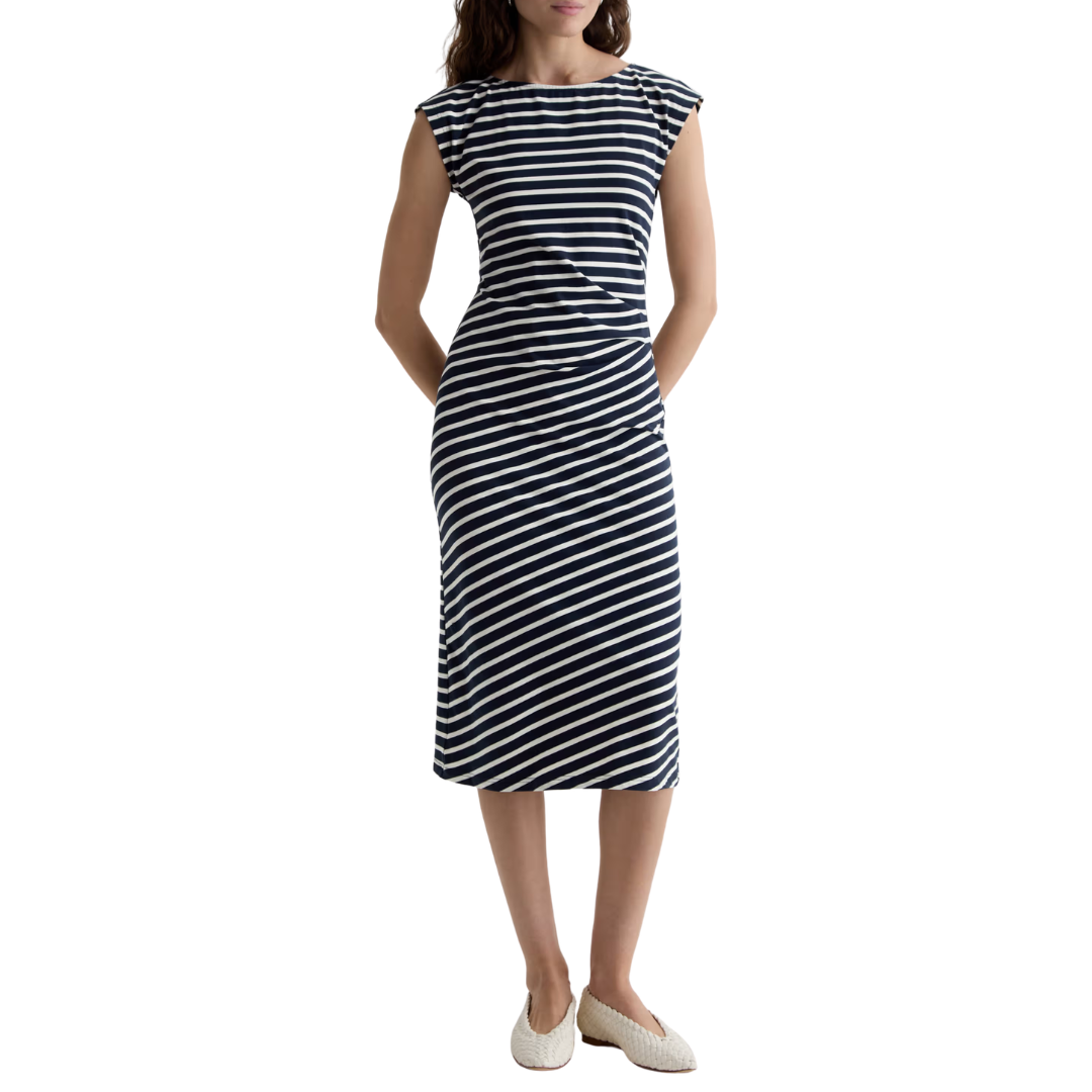 Aja Dress in Pacific Navy/Powder