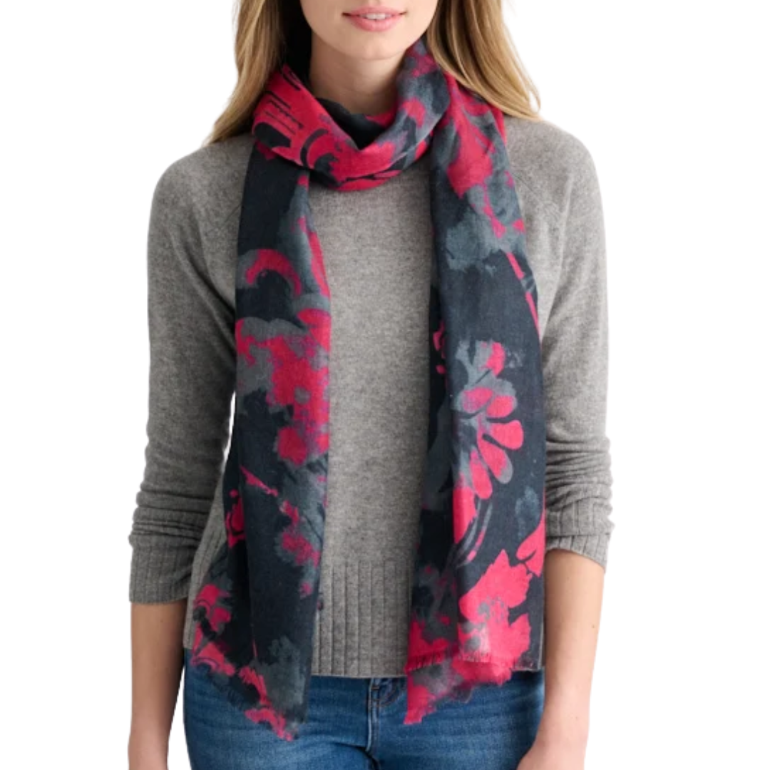 Tapestry Print Scarf in Cranberry