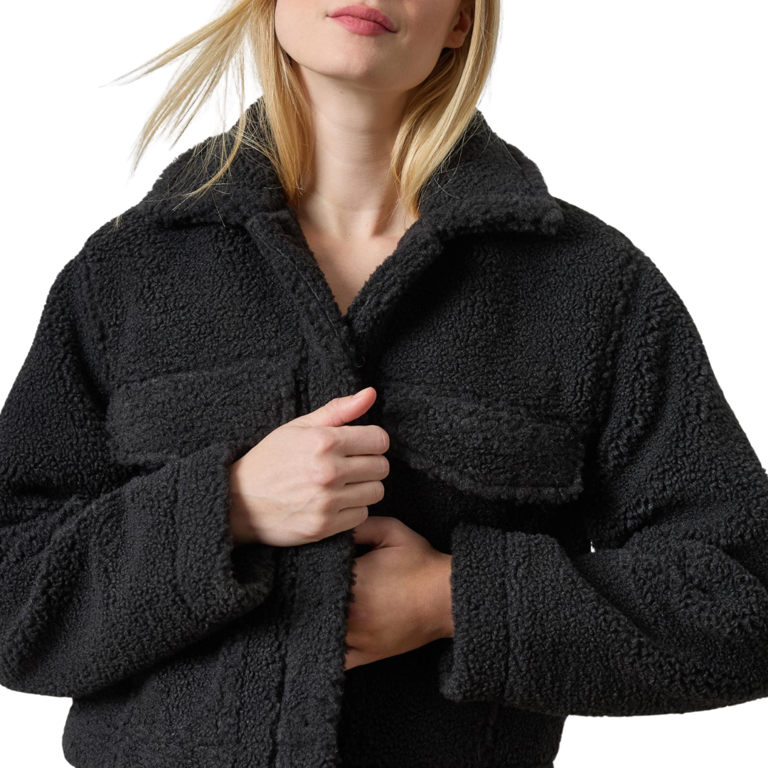 Sherpa Collared Jacket in Black