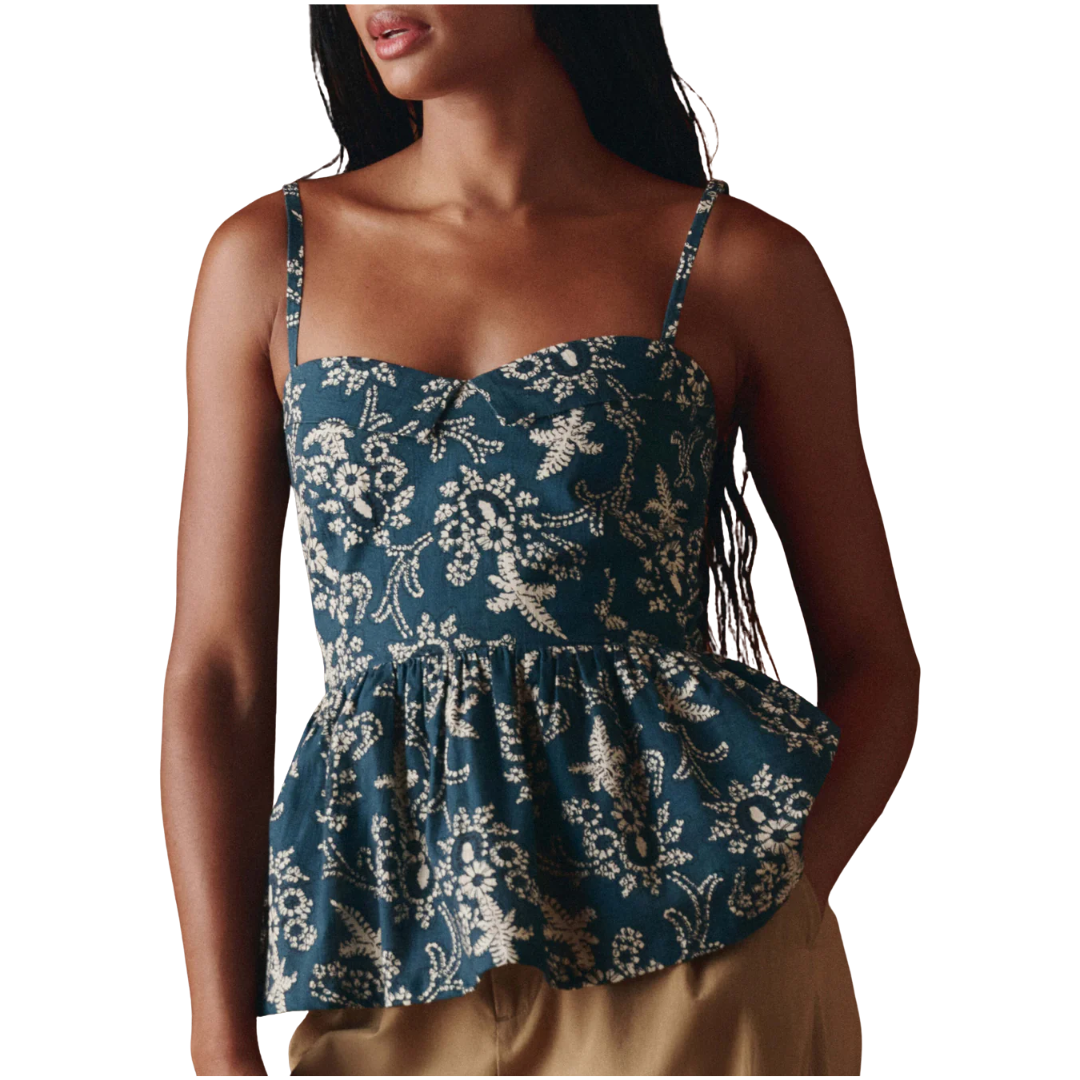 The Verse Top in Indigo Bandana