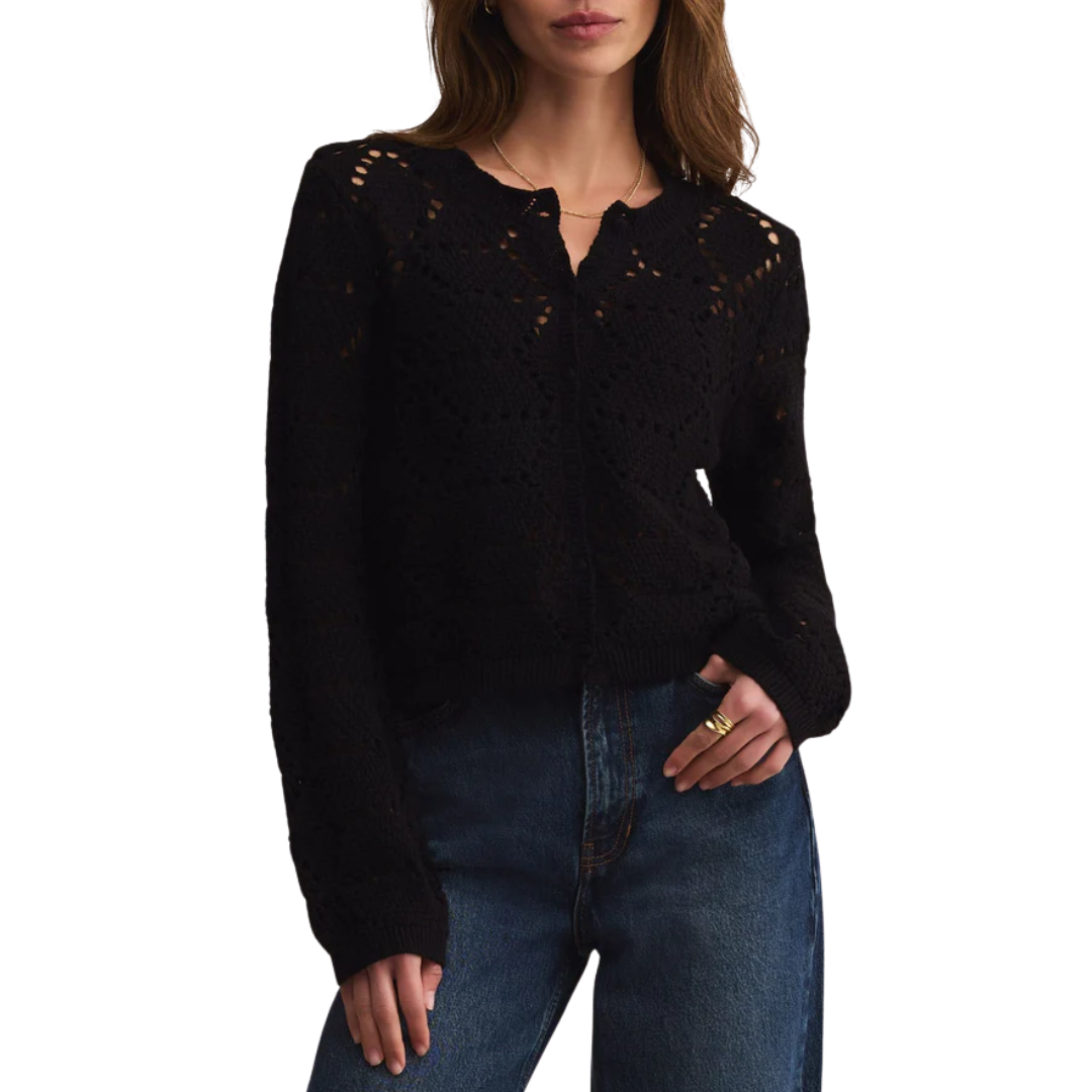 Rosalyn Diamond Cardigan in Black