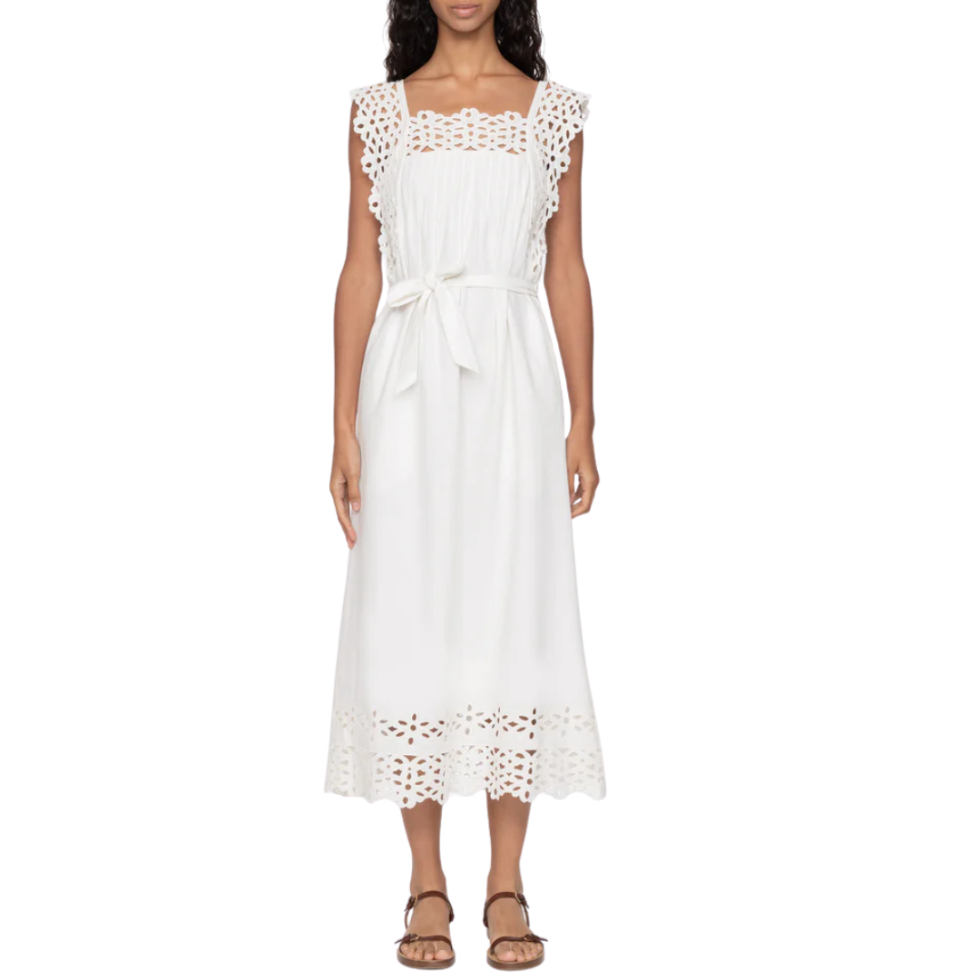 Leila Eyelet Dress in White