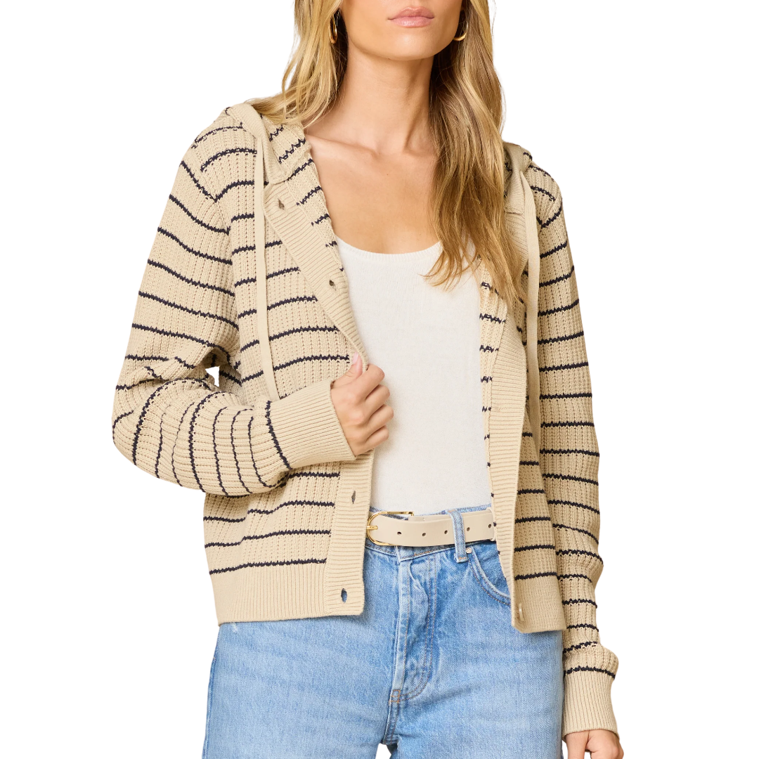 Singer Hooded Cardigan in Rye Combo