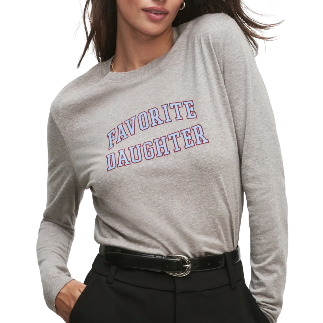 Cropped Collegiate Long Sleeve in Heather Grey Light