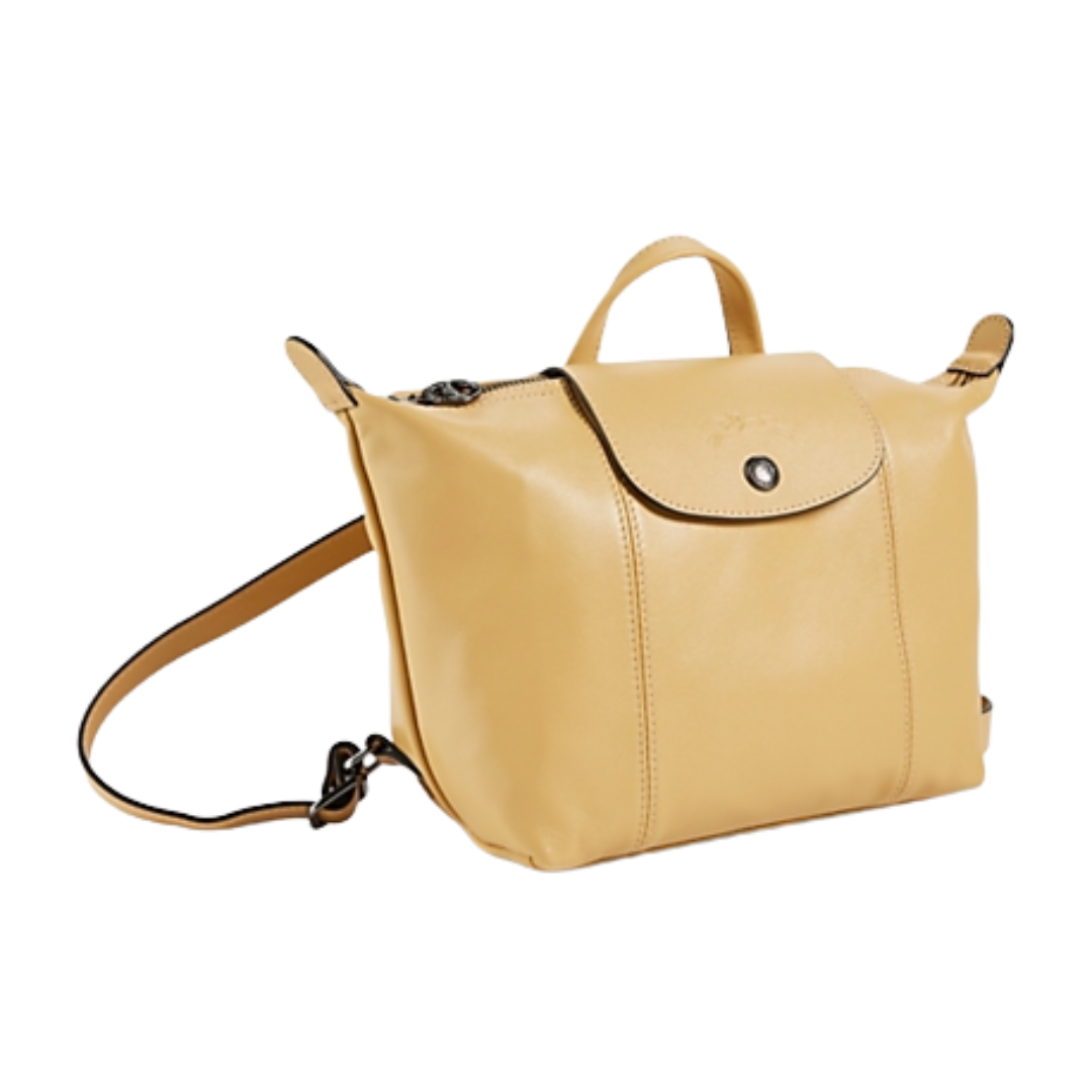 Le Pliage Cuir Backpack in Desert