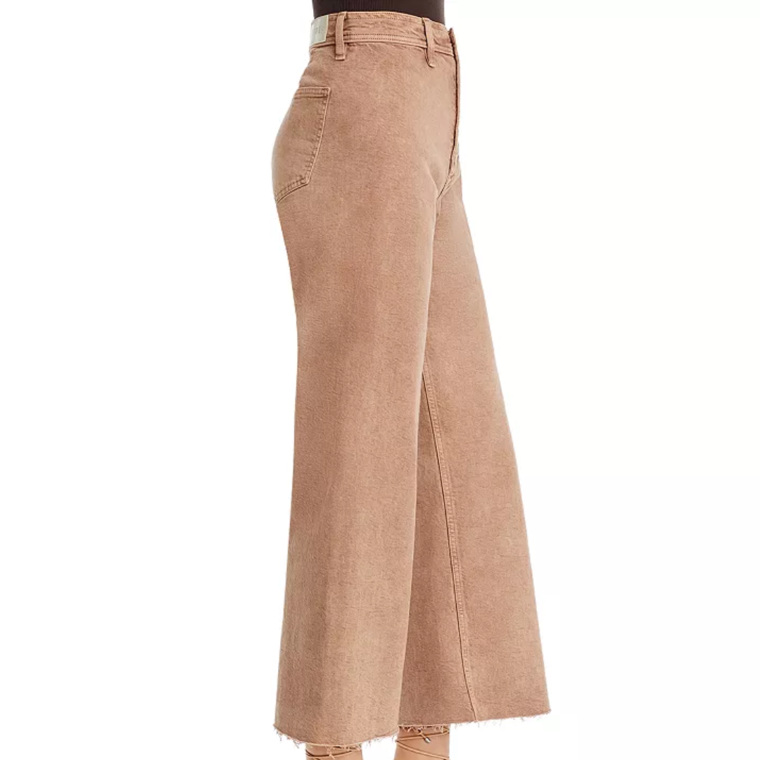 Penny High Rise Wide Leg Crop in Cashew