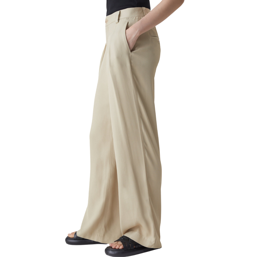Brooks Fluid Twill Trousers in Reed Beige