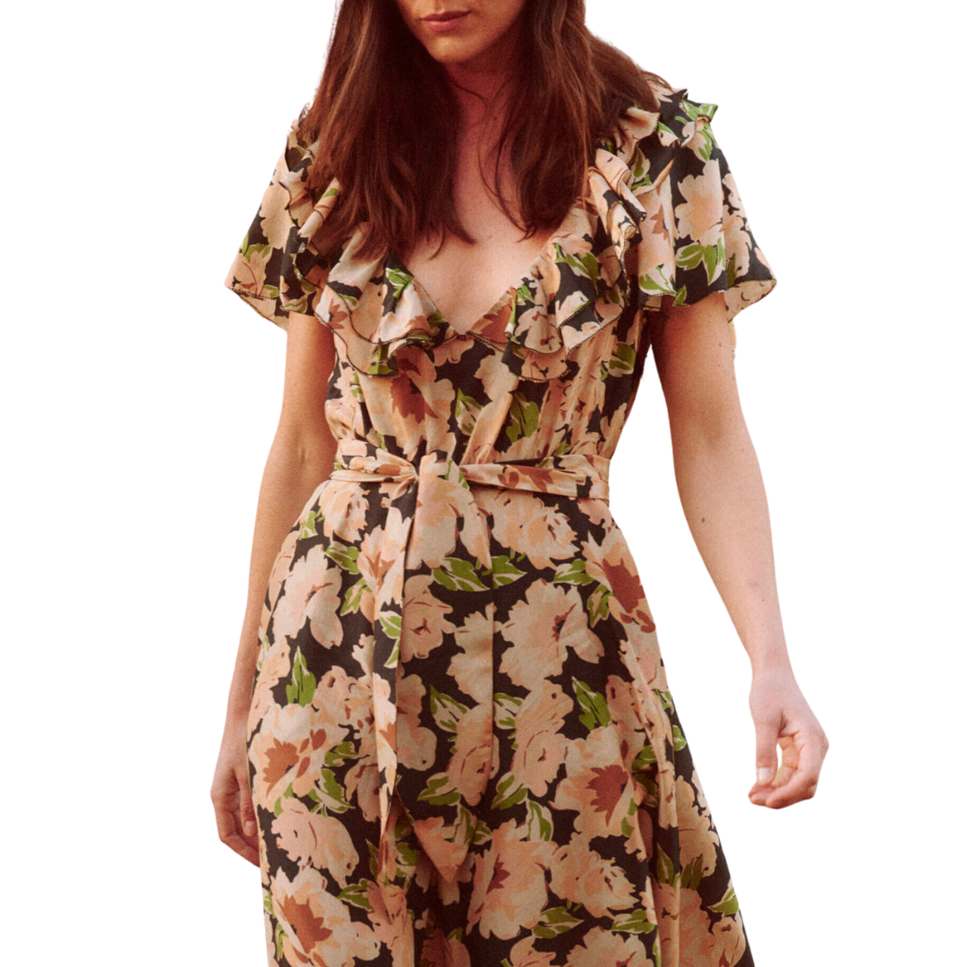 The Parish Dress in Victorian Rose Print