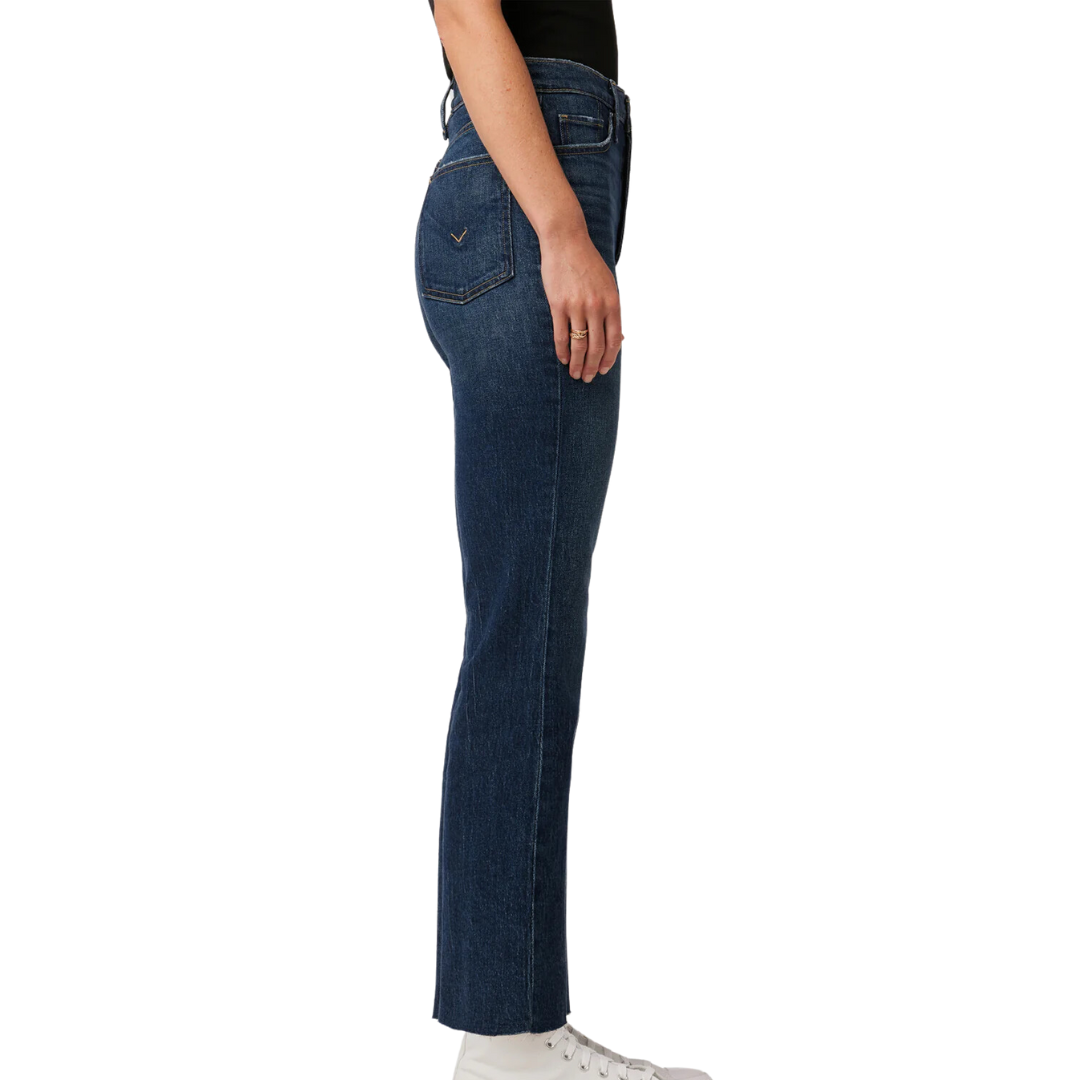 Faye Ultra High-Rise Bootcut Crop Jean in Naval