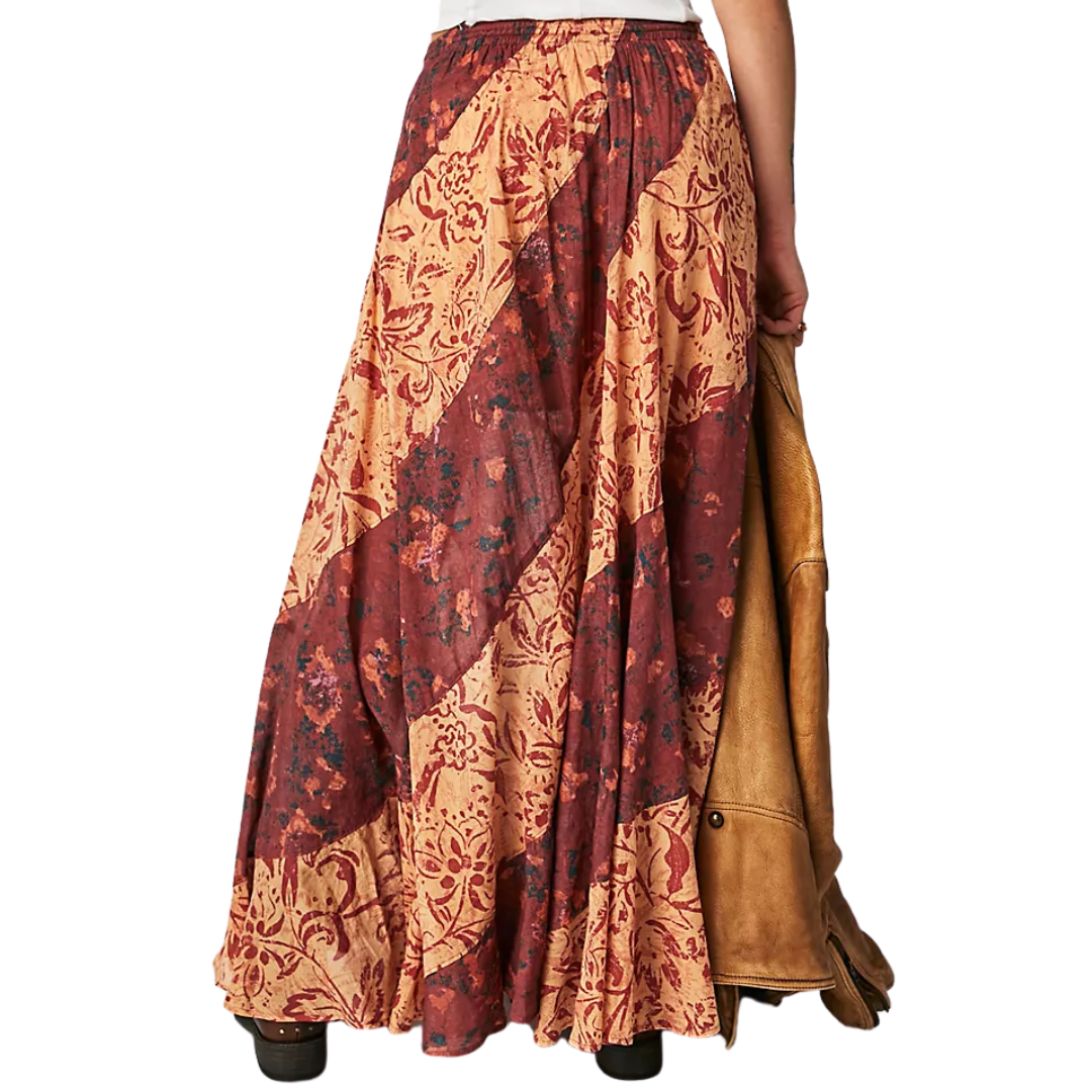 Jackie Maxi Skirt in Brick Combo