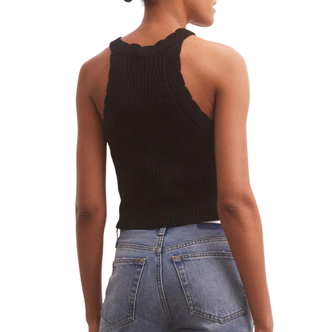 Oak Novelty Sweater Top in Black