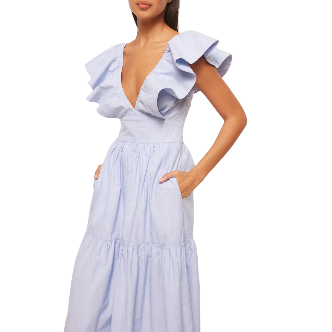 Leonora Dress in Cotton Trapunto