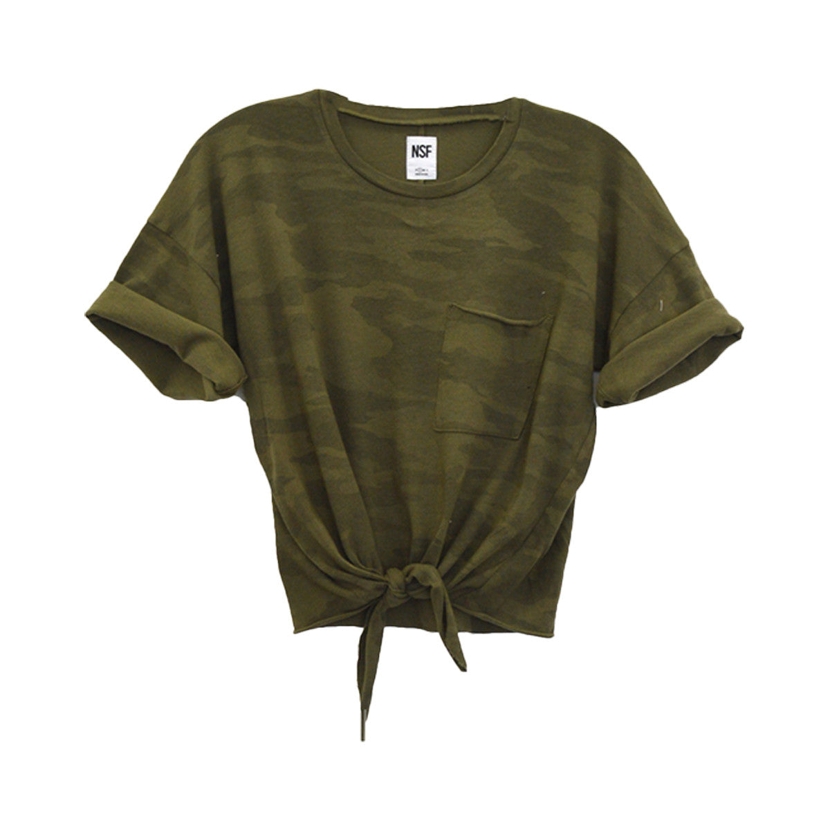 Arlene Front Tie Tee in Camo