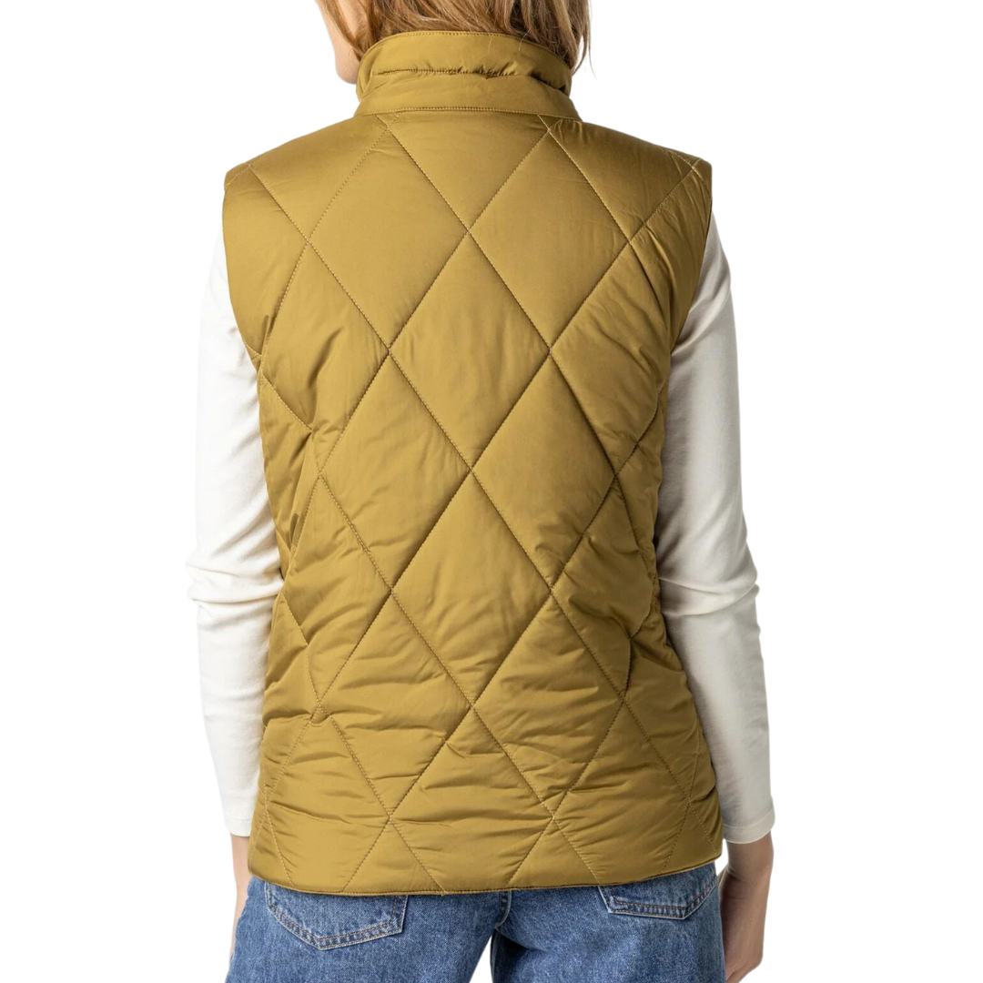 Reversible Snap Front Vest in Antique Gold