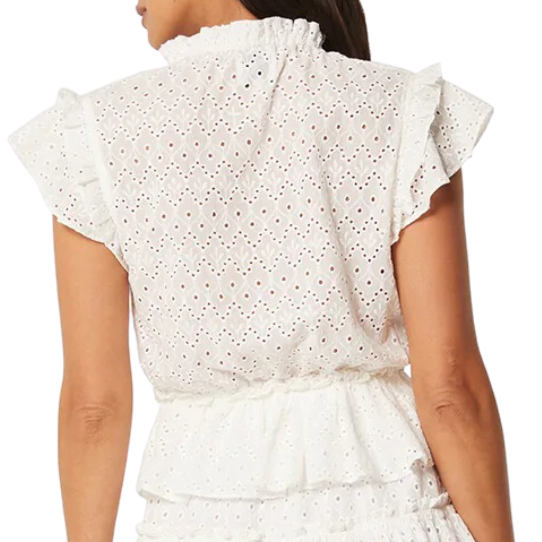Iliana Dress in White Eyelet