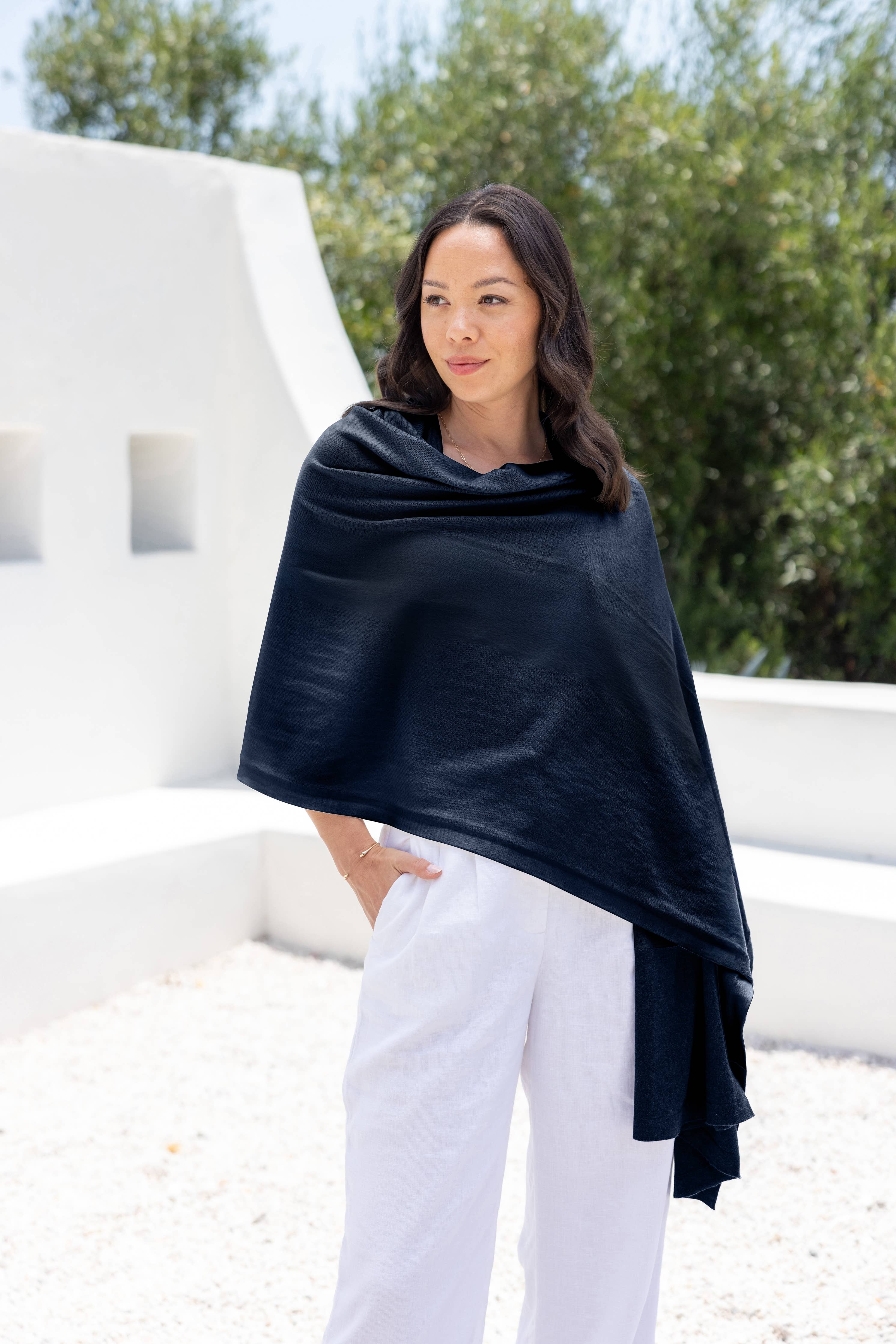 Dreamsoft Organic Cotton Travel Scarf Oxford Blue