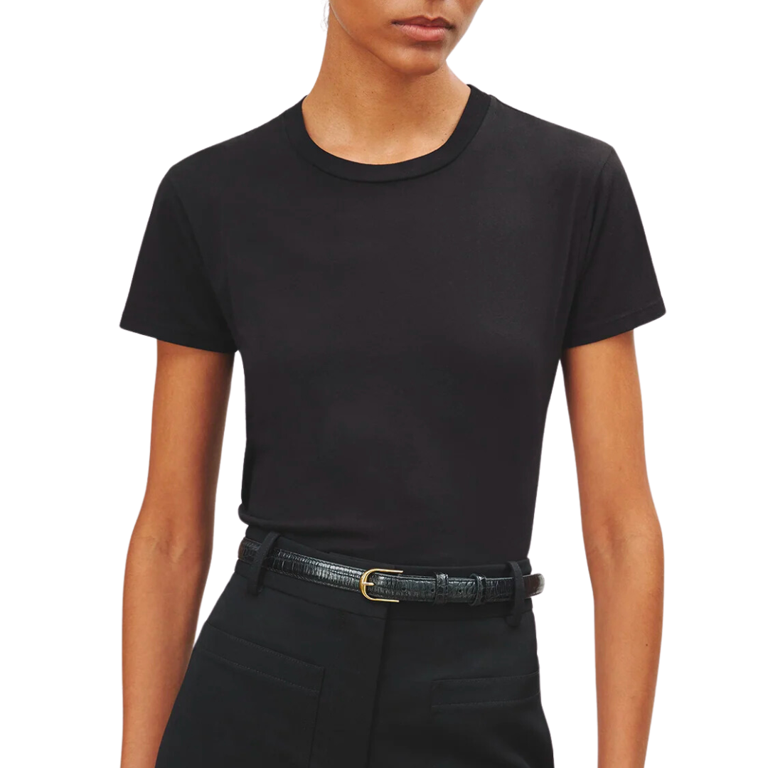 Mariela Crewneck Tee in Black