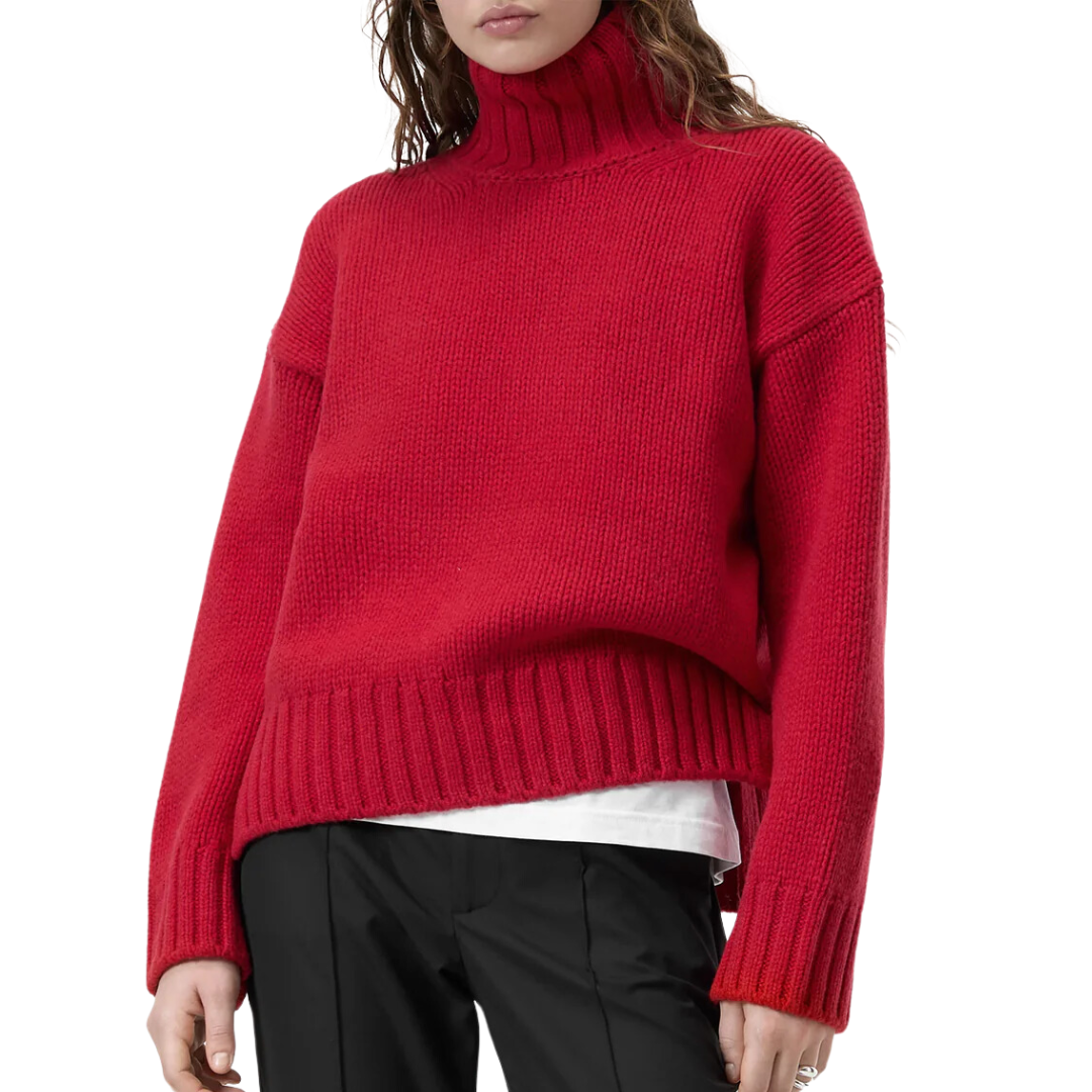 Rollneck Long Sleeves in Chili Pepper Red