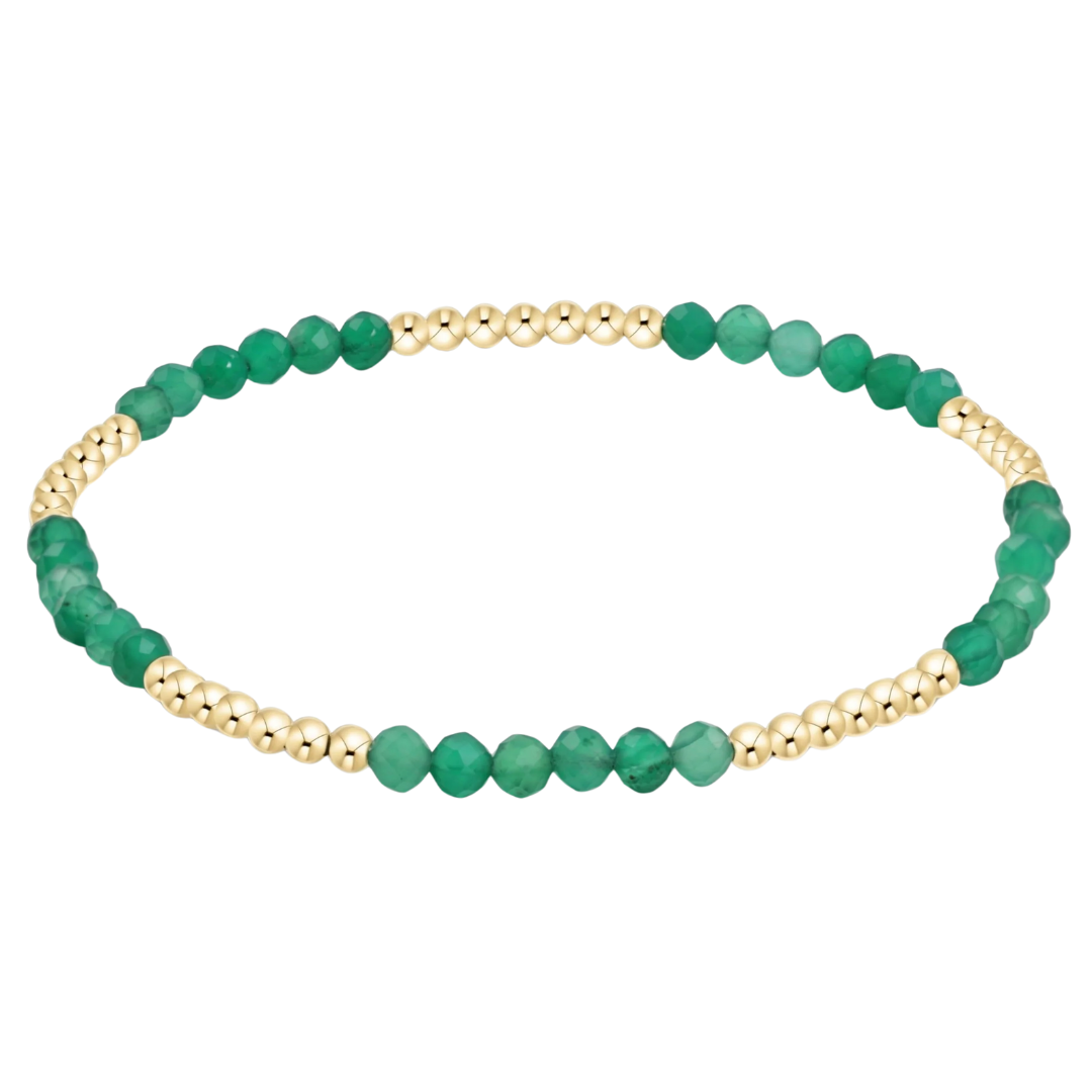 Blissful Pattern 2.5mm Bead Bracelet in Green Onyx