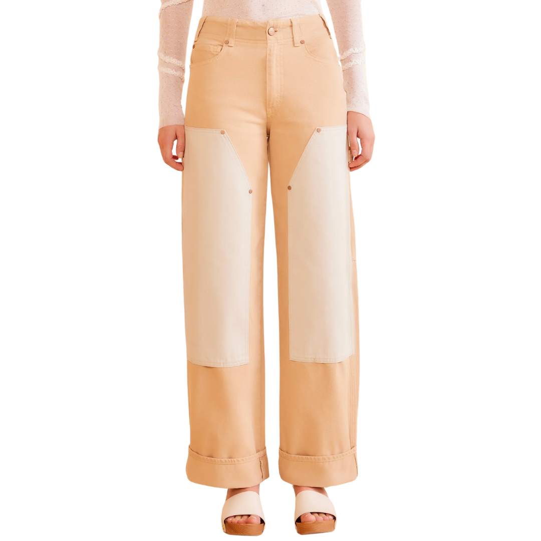 The Olympia Jean in Limestone Patchwork