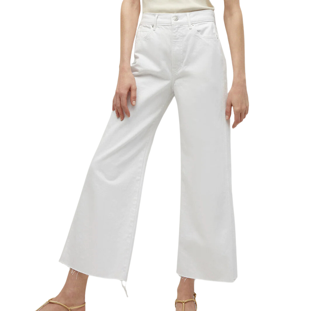 Taylor Cropped Wide-Leg Jean in White