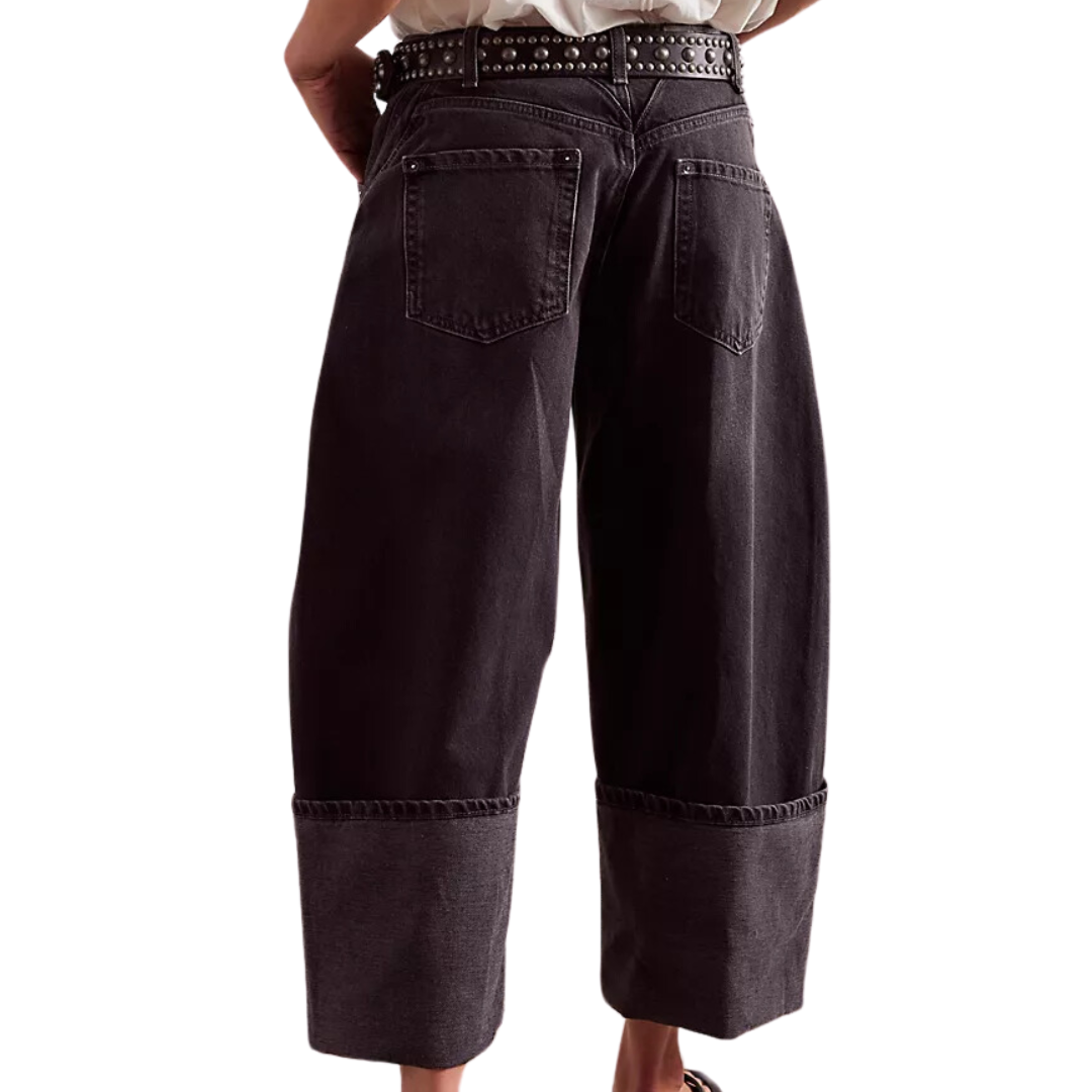 We The Free Olsen Cuffed Barrel Jeans in Black Ice