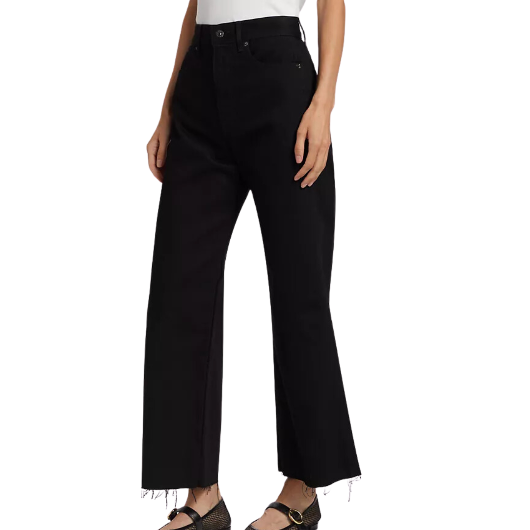 Taylor Cropped Wide-Leg Jean in Onyx