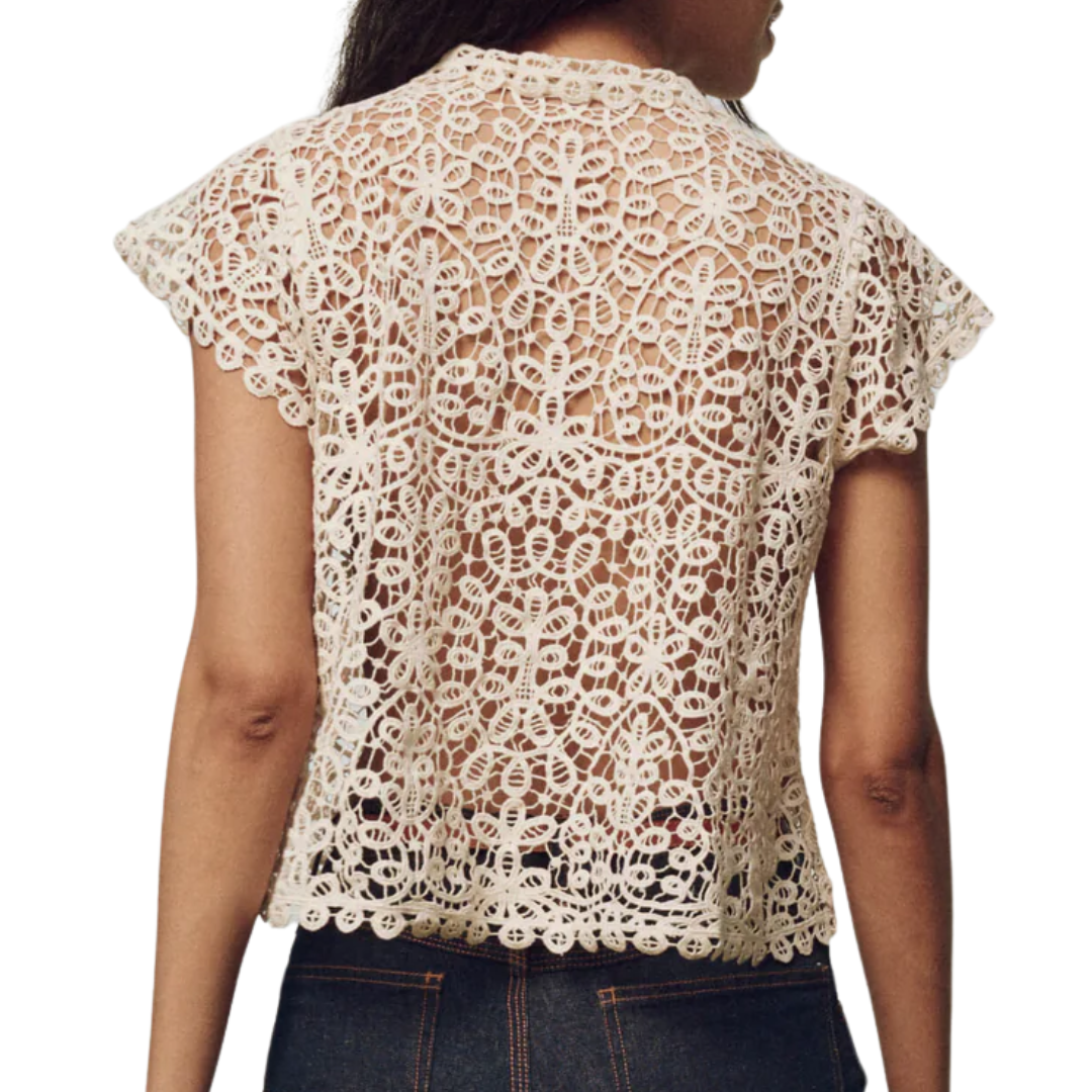 The Lattice Top in Cream