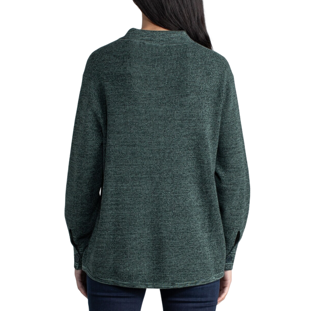 Waffle Shacket in Forest