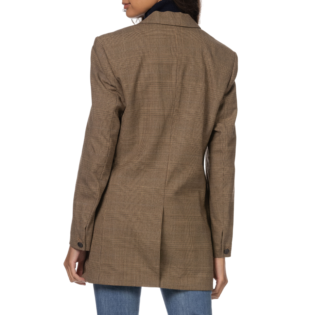 Charles Wool Plaid Blazer in Beige Plaid