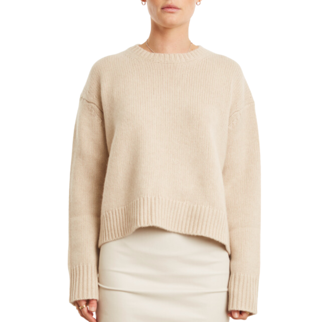 Heavy Cashmere Sweater in Wheat