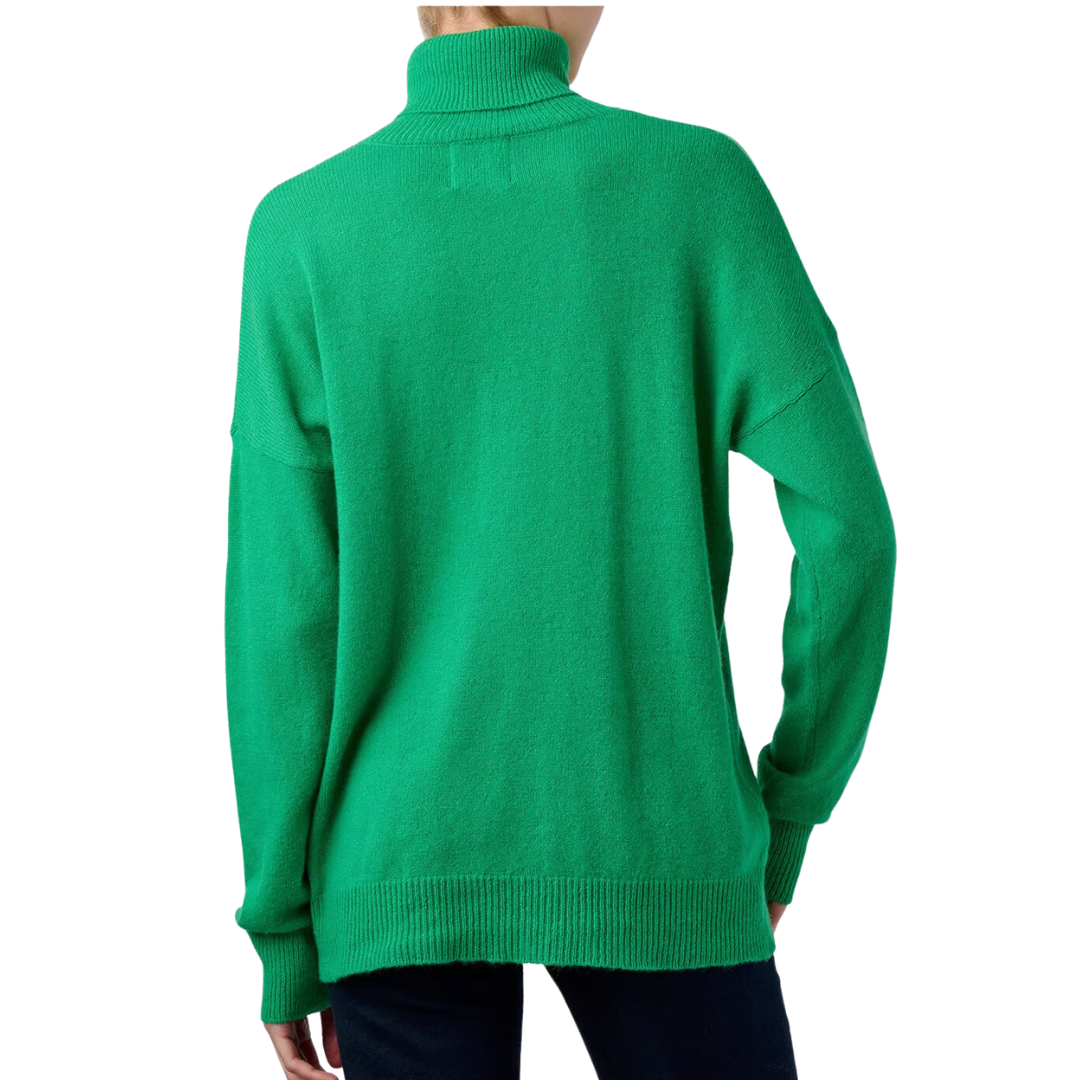 Lightweight Cashmere Roll Collar in Bright Green