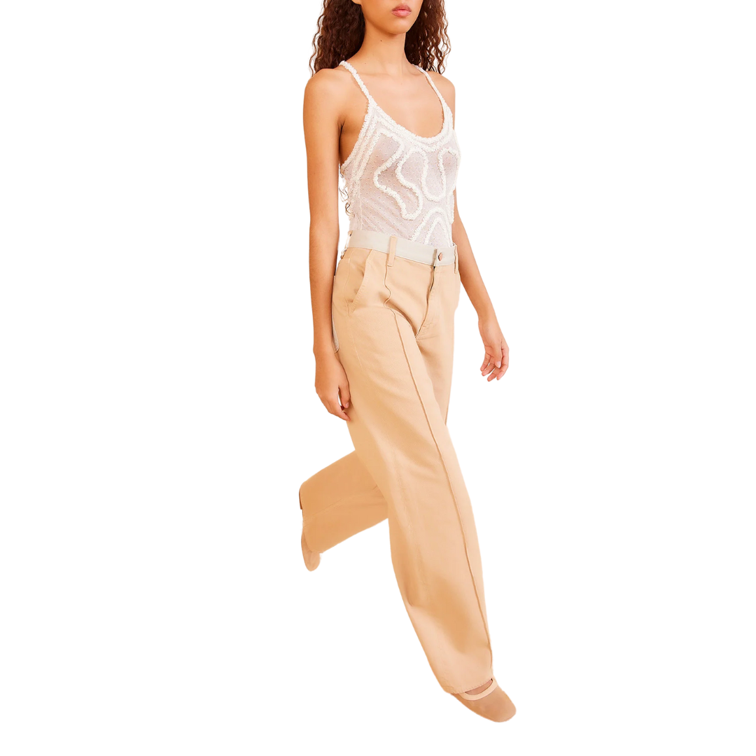 The Asher Jean in Limestone Patchwork