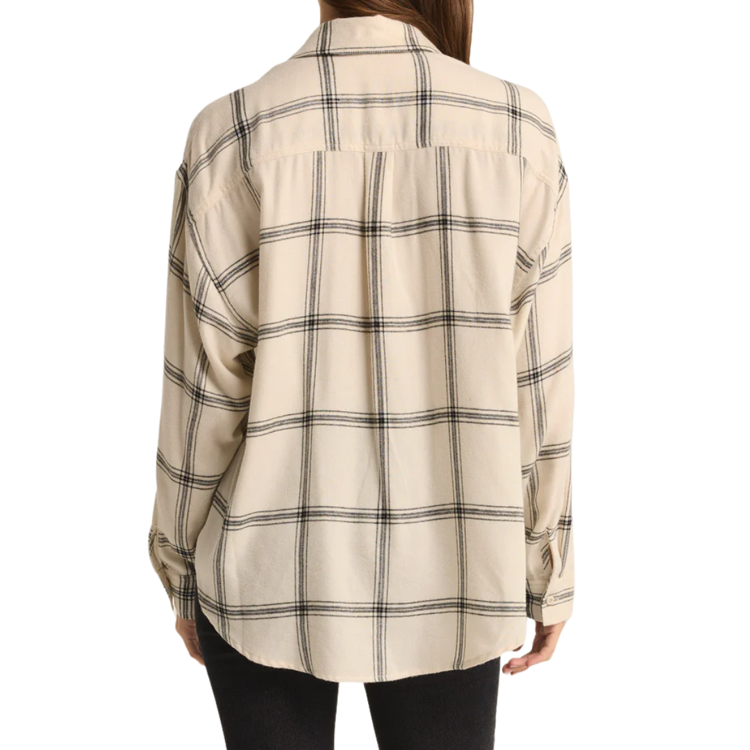 River Plaid Button Up in Sea Salt