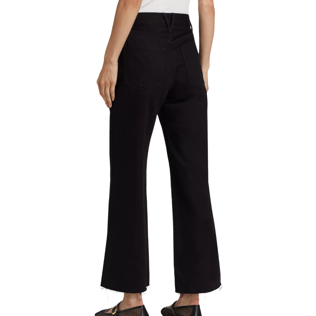 Taylor Cropped Wide-Leg Jean in Onyx